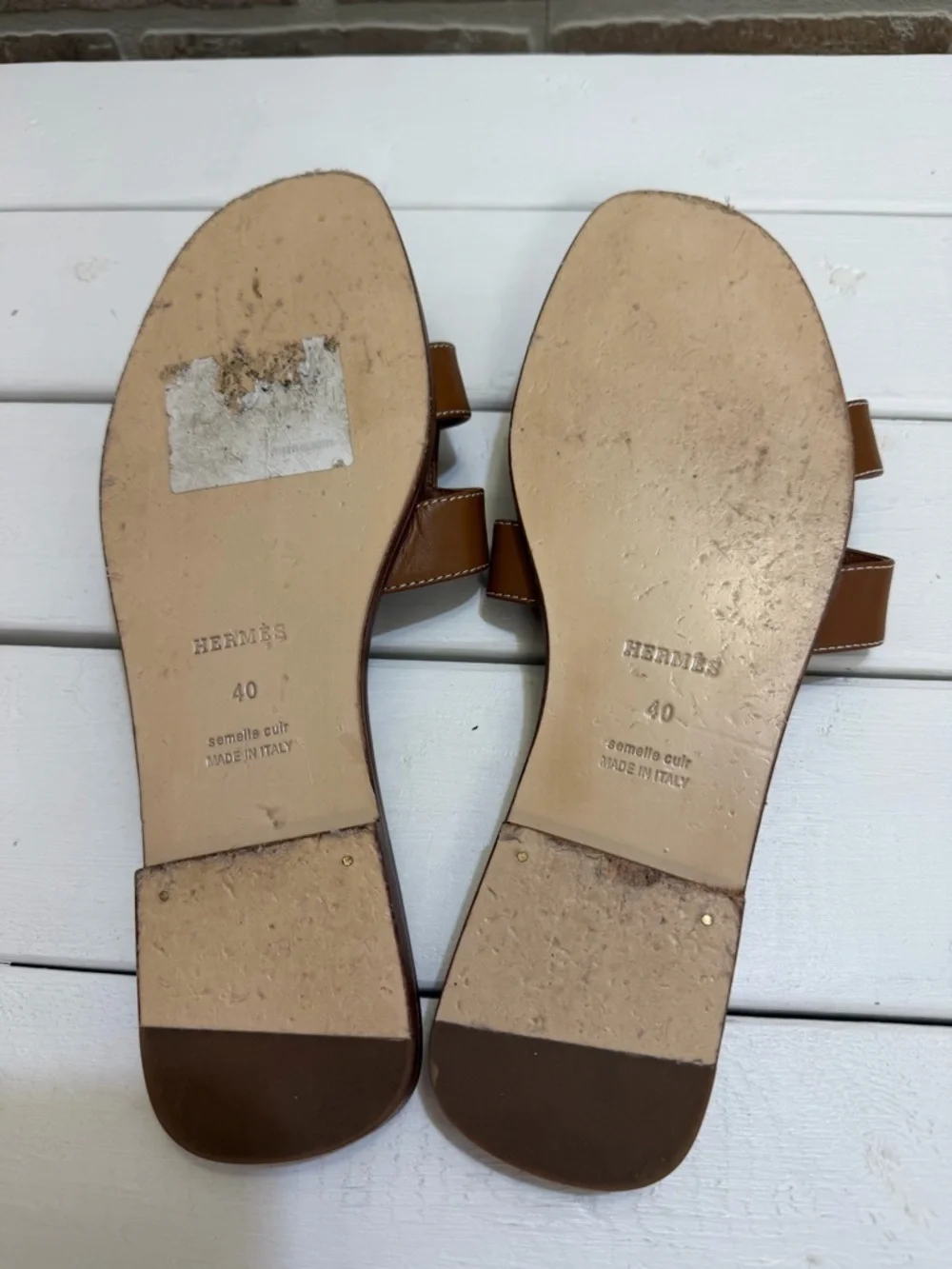 Hermès Oran Gold Iconic H Calfskin Slide Sandal Size 40 - Picture 10 of 16